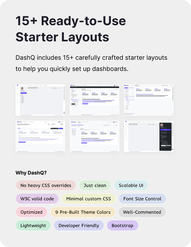 DashQ 15+ Ready-to-Use Starter Layouts